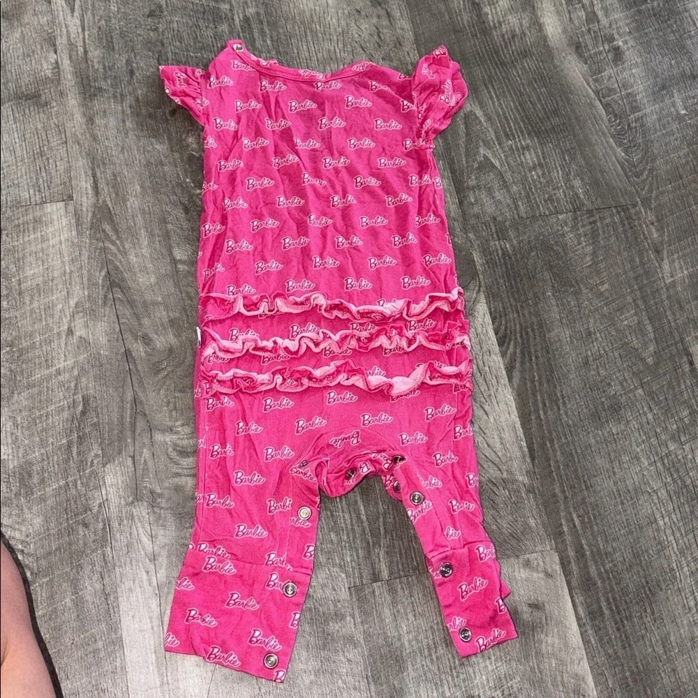 Posh Peanut x Barbie Pink Ruffled Jumpsuit 0-3M